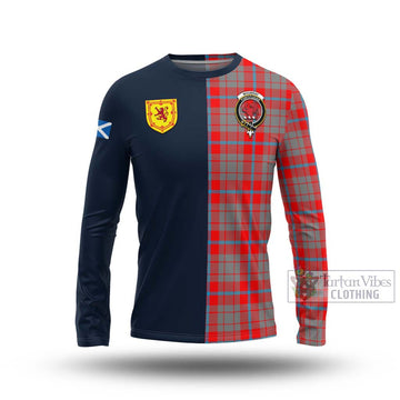 Moubray Tartan Long Sleeve T-Shirt Alba with Scottish Lion Royal Arm Half Style Unisex - Tartan Vibes Clothing
