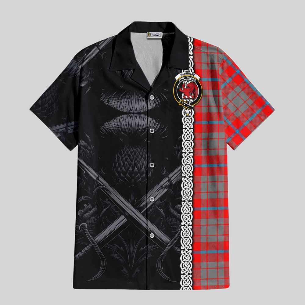 Moubray Tartan Hawaiian Shirt with Family Crest Cross Sword Thistle Celtic Vibes Kid - Tartan Vibes Clothing