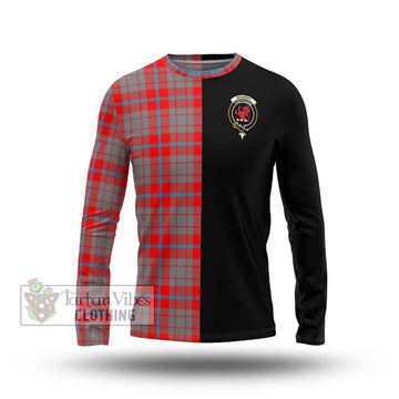 Moubray Tartan Long Sleeve T-Shirt with Family Crest and Half Of Me Style Unisex - Tartan Vibes Clothing