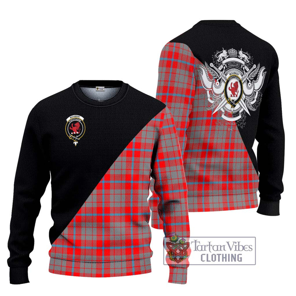 Moubray Tartan Ugly Sweater with Family Crest and Military Logo Style Unisex - Tartan Vibes Clothing