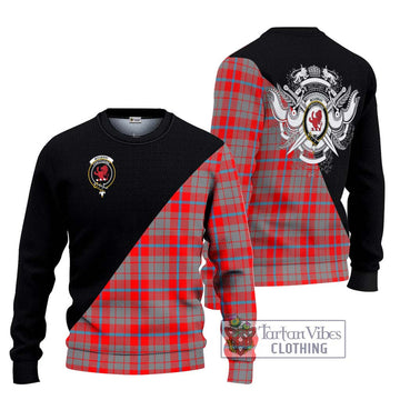 Moubray Tartan Ugly Sweater with Family Crest and Military Logo Style Unisex - Tartan Vibes Clothing