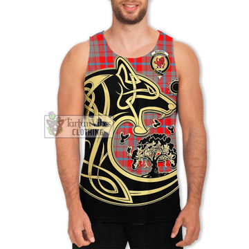 Moubray Tartan Men's Tank Top with Family Crest Celtic Wolf Style Men - Tartan Vibes Clothing