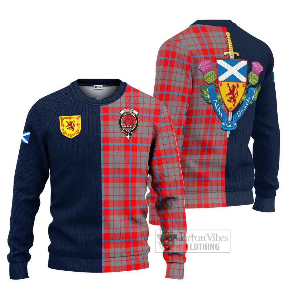 Moubray Tartan Ugly Sweater Alba with Scottish Lion Royal Arm Half Style Unisex - Tartan Vibes Clothing