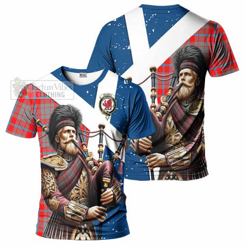 Moubray Tartan T-Shirt with Family Crest Scottish Bagpiper Vibes Kid's Shirt - Tartan Vibes Clothing