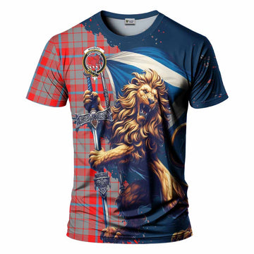 Moubray Tartan Family Crest T-Shirt with Scottish Majestic Lion Kid's Shirt - Tartan Vibes Clothing