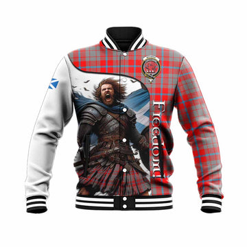 Tartan Vibes Clothing Moubray Crest Tartan Baseball Jacket Inspired by the Freedom of Scottish Warrior