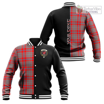 Moubray Tartan Baseball Jacket with Family Crest and Half Of Me Style Unisex - Tartan Vibes Clothing