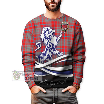 Moubray Tartan Sweatshirt with Alba Gu Brath Regal Lion Emblem Unisex - Tartan Vibes Clothing
