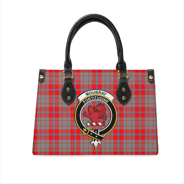 Moubray Tartan Leather Bag with Family Crest