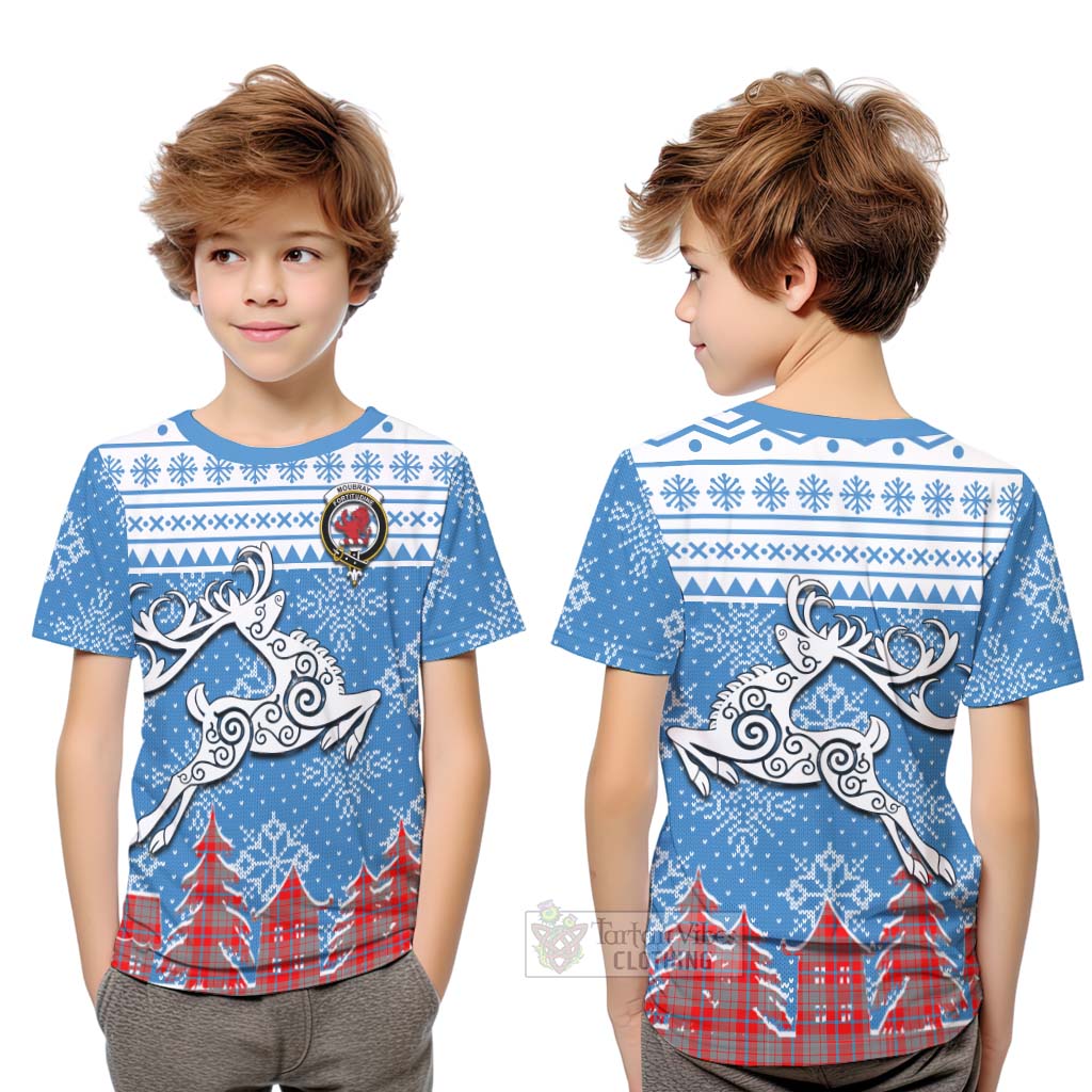 Moubray Clan Christmas Kid T-Shirt Celtic Reindeer Style Youth XL Size14 - Tartan Vibes Clothing