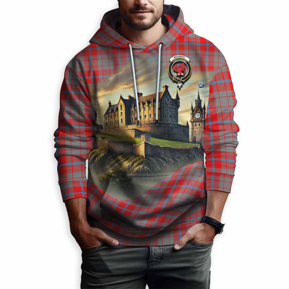 Moubray Tartan Family Crest Hoodie with Scottish Ancient Castle Style Pullover Hoodie - Tartan Vibes Clothing