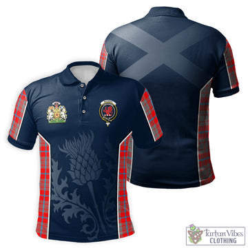 Moubray Tartan Men's Polo Shirt with Family Crest and Scottish Thistle Vibes Sport Style Kid - Tartan Vibes Clothing