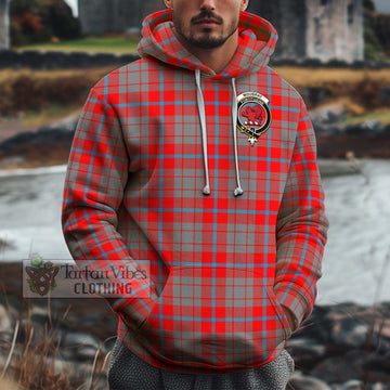 Moubray Tartan Cotton Hoodie with Family Crest Zip Hoodie - Tartan Vibes Clothing