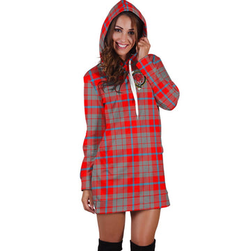 Moubray Tartan Hoodie Dress with Family Crest - Tartan Vibes Clothing