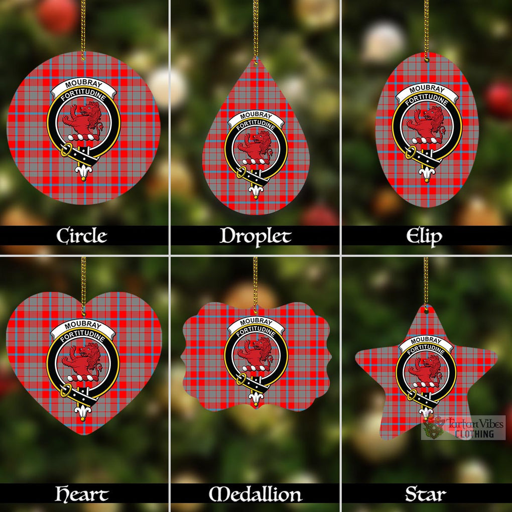 Moubray Tartan Christmas Aluminium Ornament with Family Crest Aluminium - Tartan Vibes Clothing