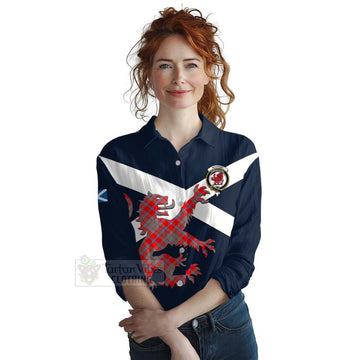 Moubray Tartan Lion Rampant Women's Casual Shirt Proudly Display Your Heritage with Alba Gu Brath and Clan Name Female - Tartan Vibes Clothing