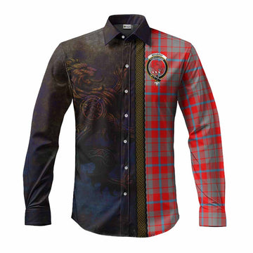 Moubray Tartan Family Crest Long Sleeve Button Shirt Alba Gu Brath Be Brave Lion Ancient Style