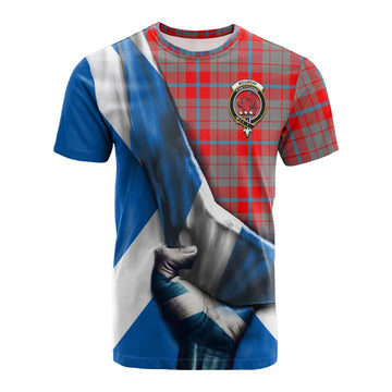 Moubray Tartan Cotton T-shirt with Family Crest Scotland Patriotic Style