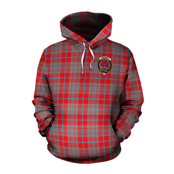 Moubray Tartan Cotton Hoodie with Family Crest Celtic Skull Style Pullover Hoodie XS - Tartan Vibes Clothing