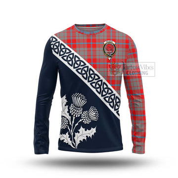 Moubray Tartan Long Sleeve T-Shirt Featuring Thistle and Scotland Map Unisex - Tartan Vibes Clothing