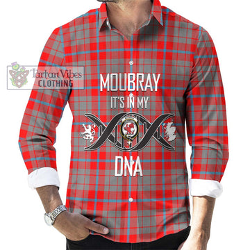 Moubray Tartan Long Sleeve Button Shirt with Family Crest DNA In Me Style Men's Shirt S - Tartanvibesclothing Shop