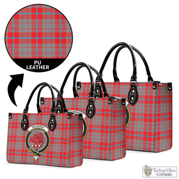 Moubray Tartan Luxury Leather Handbags with Family Crest L - Tartan Vibes Clothing
