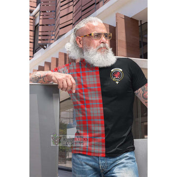 Moubray Tartan Cotton T-shirt with Family Crest and Half Of Me Style Men's Shirt - Tartan Vibes Clothing