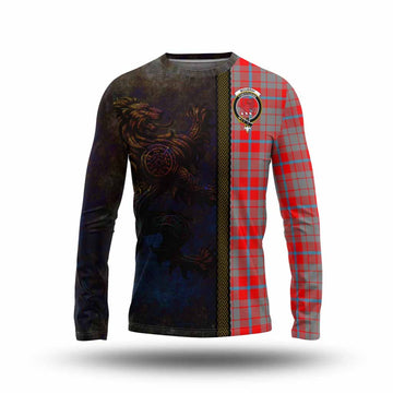 Moubray Tartan Family Crest Long Sleeve T-Shirt Alba Gu Brath Be Brave Lion Ancient Style