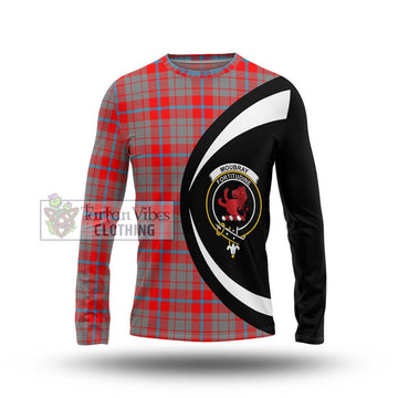 Moubray Tartan Long Sleeve T-Shirt with Family Crest Circle Style Unisex - Tartan Vibes Clothing