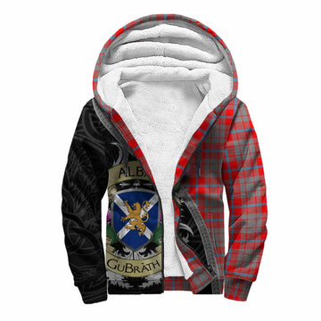 Moubray Tartan Family Crest Sherpa Hoodie Lion Rampant Royal Thistle Shield Celtic Inspired Unisex S - Tartan Vibes Clothing