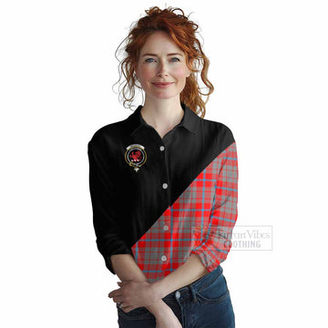 Moubray Tartan Women's Casual Shirt with Family Crest and Military Logo Style Female - Tartan Vibes Clothing
