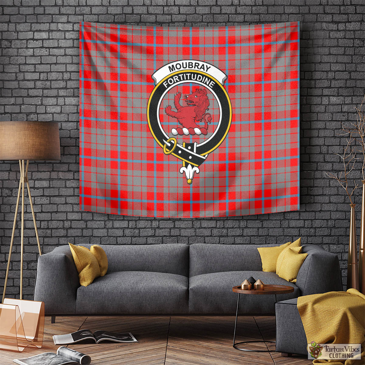 Moubray Tartan Tapestry Wall Hanging and Home Decor for Room with Family Crest Tapestry - Tartan Vibes Clothing