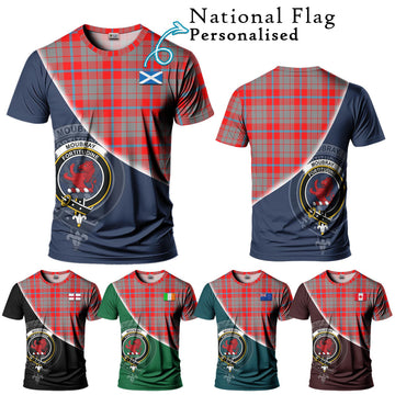 Moubray Tartan T-Shirt with Personalised National Flag and Family Crest Half Style Kid's Shirt - Tartan Vibes Clothing