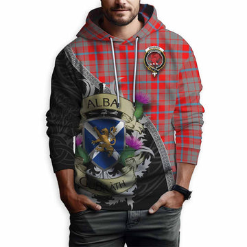 Moubray Tartan Family Crest Hoodie Lion Rampant Royal Thistle Shield Celtic Inspired Pullover Hoodie - Tartan Vibes Clothing