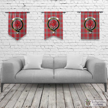 Moubray Tartan Gonfalon, Tartan Banner with Family Crest Rectangle - Tartan Vibes Clothing