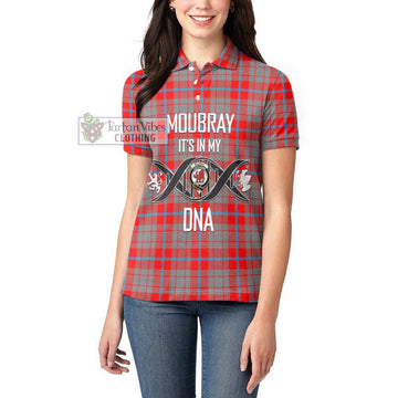 Moubray Tartan Women's Polo Shirt with Family Crest DNA In Me Style Women - Tartan Vibes Clothing