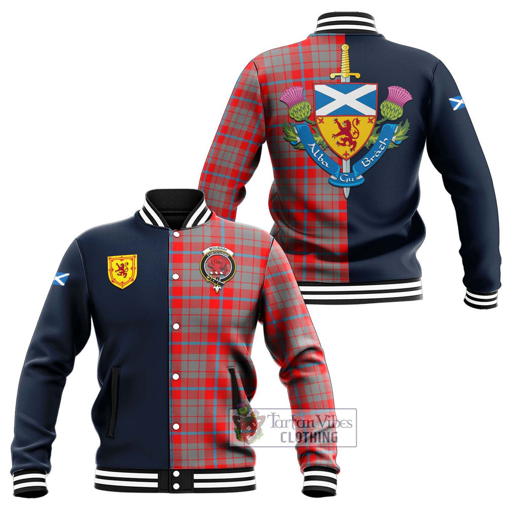 Moubray Tartan Baseball Jacket Alba with Scottish Lion Royal Arm Half Style Unisex - Tartan Vibes Clothing