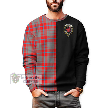 Moubray Tartan Sweatshirt with Family Crest and Half Of Me Style Unisex - Tartan Vibes Clothing
