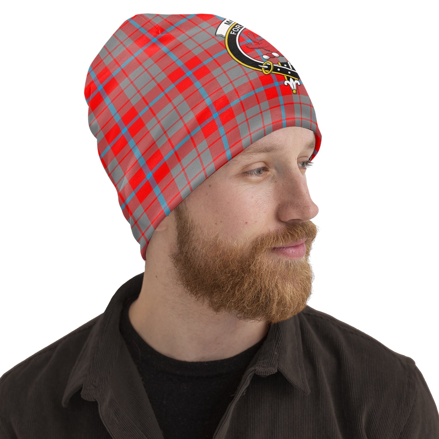 Moubray Tartan Beanies Hat with Family Crest One Size 10.5*10.2 inches - Tartan Vibes Clothing