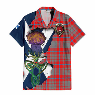 Moubray Tartan Family Crest Hawaiian Shirt Scottish Thistle Celtic Inspired Kid - Tartan Vibes Clothing