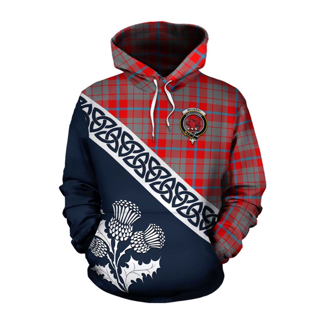 Moubray Tartan Cotton Hoodie Featuring Thistle and Scotland Map Pullover Hoodie XS - Tartan Vibes Clothing