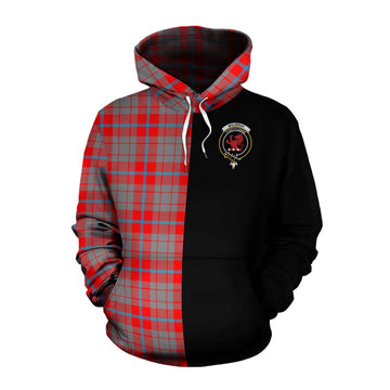 Moubray Tartan Cotton Hoodie with Family Crest and Half Of Me Style Pullover Hoodie XS - Tartan Vibes Clothing