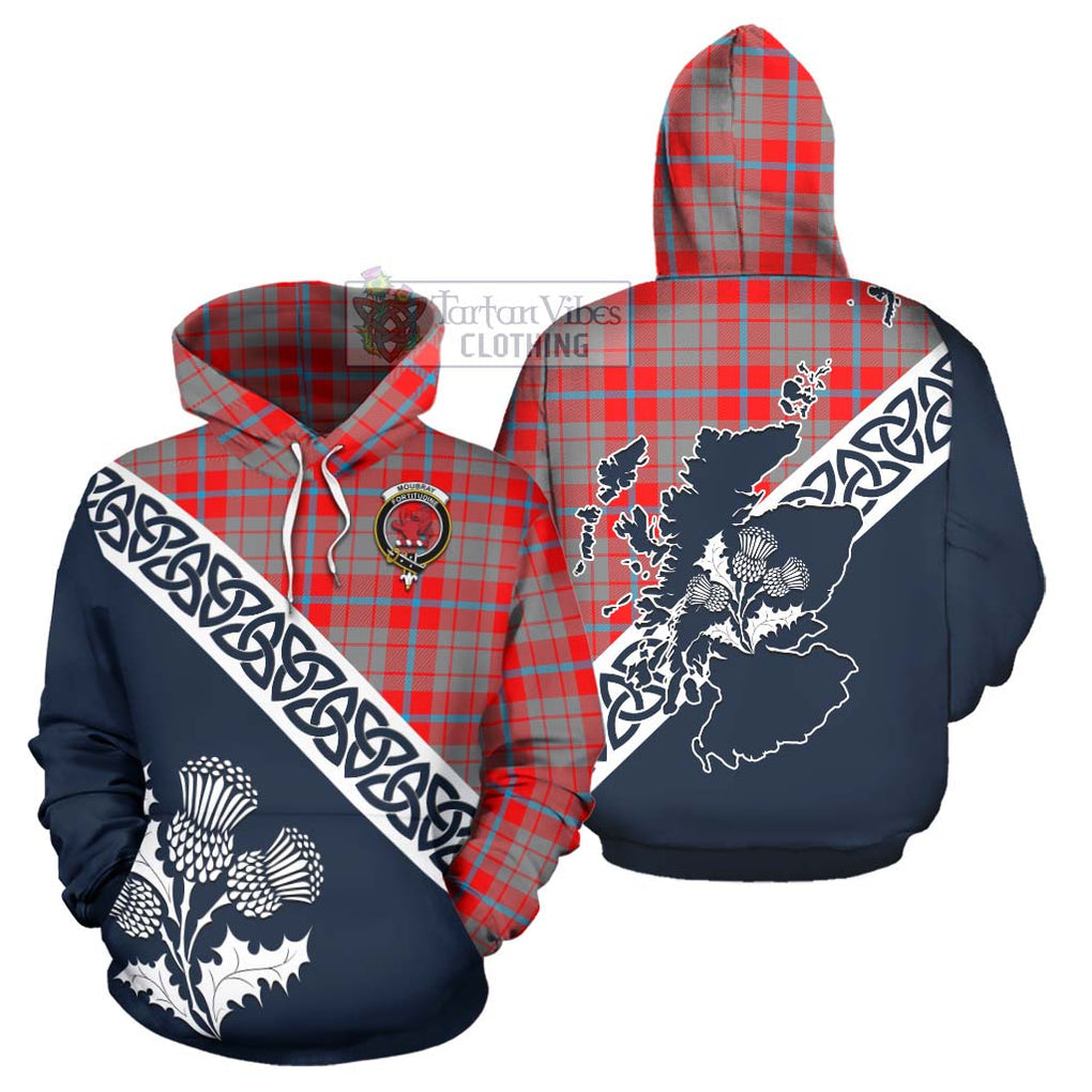 Moubray Tartan Hoodie Featuring Thistle and Scotland Map Zip Hoodie - Tartan Vibes Clothing