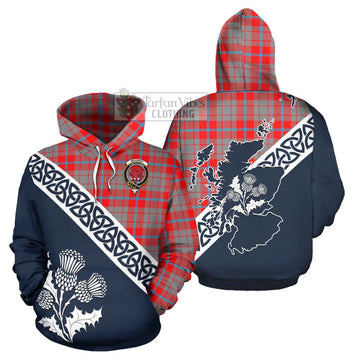 Moubray Tartan Hoodie Featuring Thistle and Scotland Map Zip Hoodie - Tartan Vibes Clothing