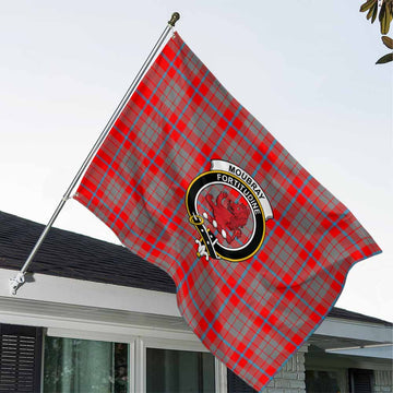 Tartan Vibes Clothing Moubray Tartan House Flag with Family Crest