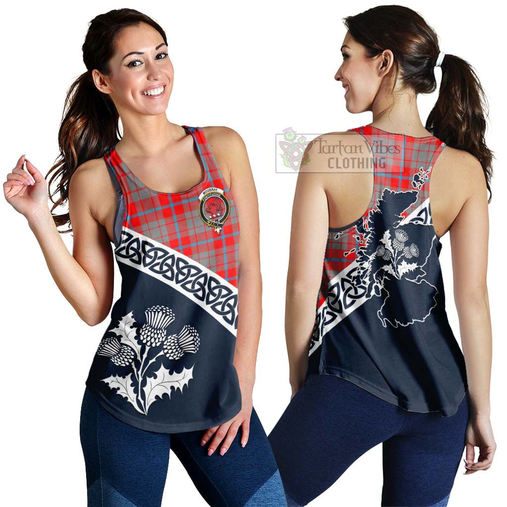 Moubray Tartan Women's Racerback Tanks Featuring Thistle and Scotland Map 4XL - Tartan Vibes Clothing