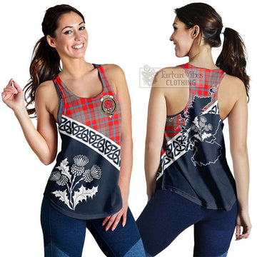 Moubray Tartan Women's Racerback Tanks Featuring Thistle and Scotland Map 4XL - Tartan Vibes Clothing
