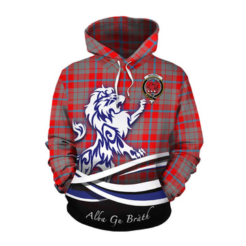 Moubray Tartan Cotton Hoodie with Alba Gu Brath Regal Lion Emblem Pullover Hoodie XS - Tartan Vibes Clothing