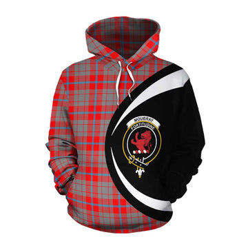 Moubray Tartan Cotton Hoodie with Family Crest Circle Style Pullover Hoodie XS - Tartan Vibes Clothing