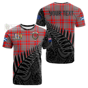 Moubray Crest Tartan Cotton T-shirt with New Zealand Silver Fern Half Style